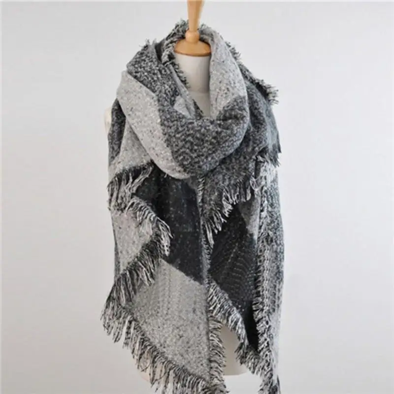 Elegant Plaid Scarf for Women Neck Warm Large font b Tartan b font Wrap Stole Wool