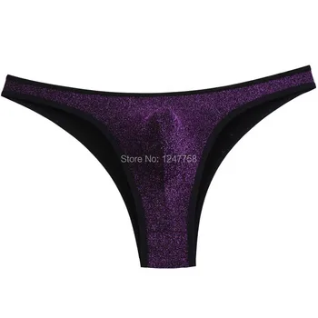 

Mini Bikini Briefs Men's Shiny Elastic Briefs Pouch Underwear Male Briefs
