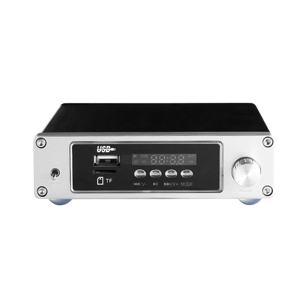 

BRZHIFI Mini HIFI TPA3116 Bluetooth 4.0 Digital Power Amplifier Stereo Audio TF USB Amp 100W*2 Lossless Music Player Decoder