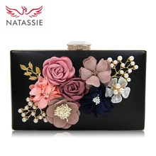 NATASSIE 2018 New Women Clutch Bag Ladies Black Evening Bags Ladies Royal Blue Day Clutches Purses Female Pink Wedding Bag