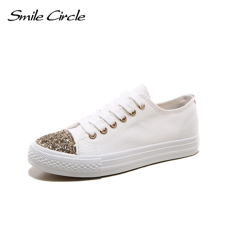 

Smile Circle 2017 Spring/Autumn New style shoes women fashion Sequins canvas shoes for women casual platform shoes