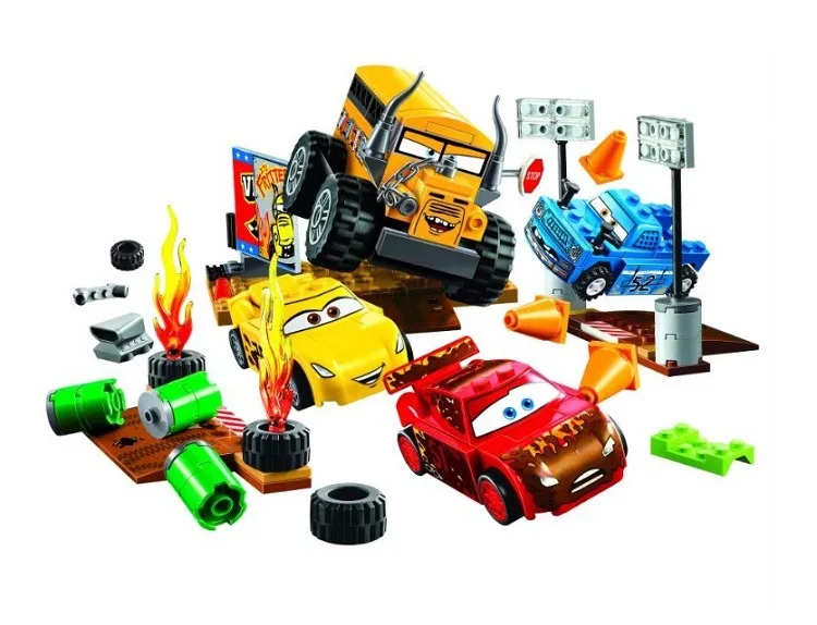Hot Sale Cars Lightning Juniors Smokey s Garage building font b blocks b font 3 Educational