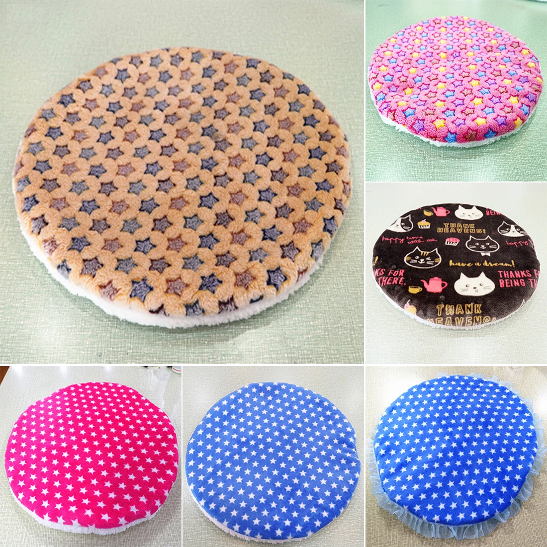 

Star Footprint print Pet Sleeping Mat Winter Warm Coral Fleece Dog Cat Blanket Colorful print Soft Animals Beds