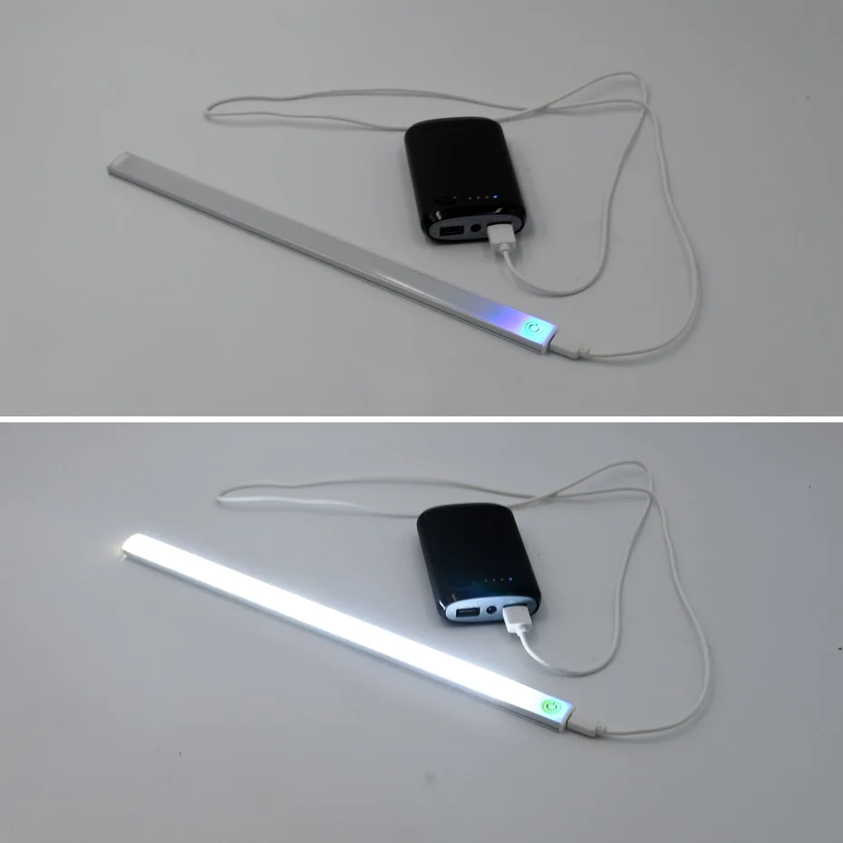 Сенсорный датчик затемнения под шкафом Свет USB инновационный светодиодный свет бар Шкаф Кухня ночник для чтения жесткий бар огни