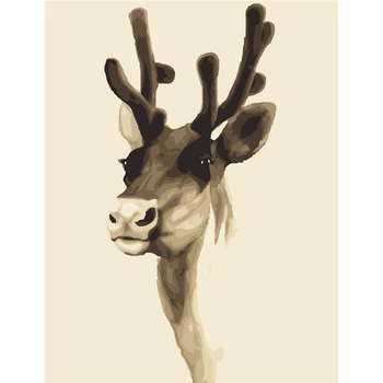 

DIY Digital Oil Painting Frameless Canvas Home Wall Decor Painting By Numbers Wall Painting Hand Painted Animal Painting Deer