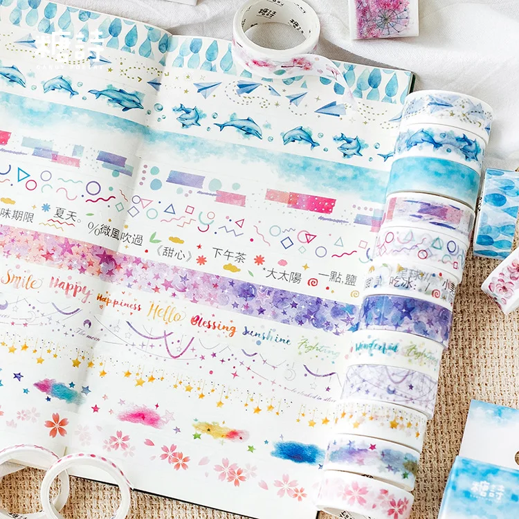 8 шт./упак. милый коллаж сказочная мечта васи лента клейкая DIY Скрапбукинг стикер