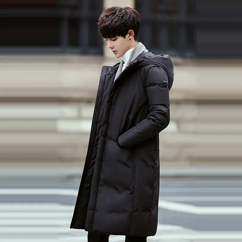 new men white duck down long jackets men Winter long parkas Waterproof windproof hooded coat male High quality thicken coats 