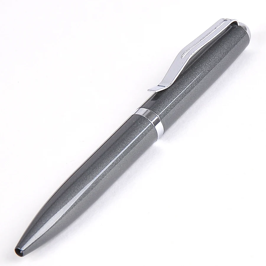

High-end Silver Clip Full Metal Duke Rotating Ballpoint Pen Medium Refill Black Ink Ball Pens for Writing School Stationery
