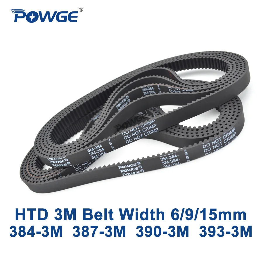 Ремень ГРМ POWGE HTD 3M C = 384 387 390 393 ширина 6/9/15 мм зубья 128 129 130 HTD3M синхронный 131 3 м|belt