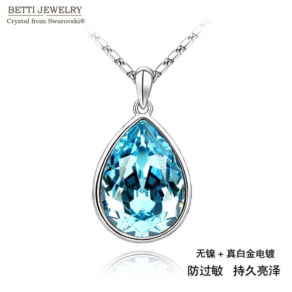 

2016 Mother's Day gift! Charming crystal drop shaped pendant necklace with Crystals from SWAROVSKI for Valentine's day