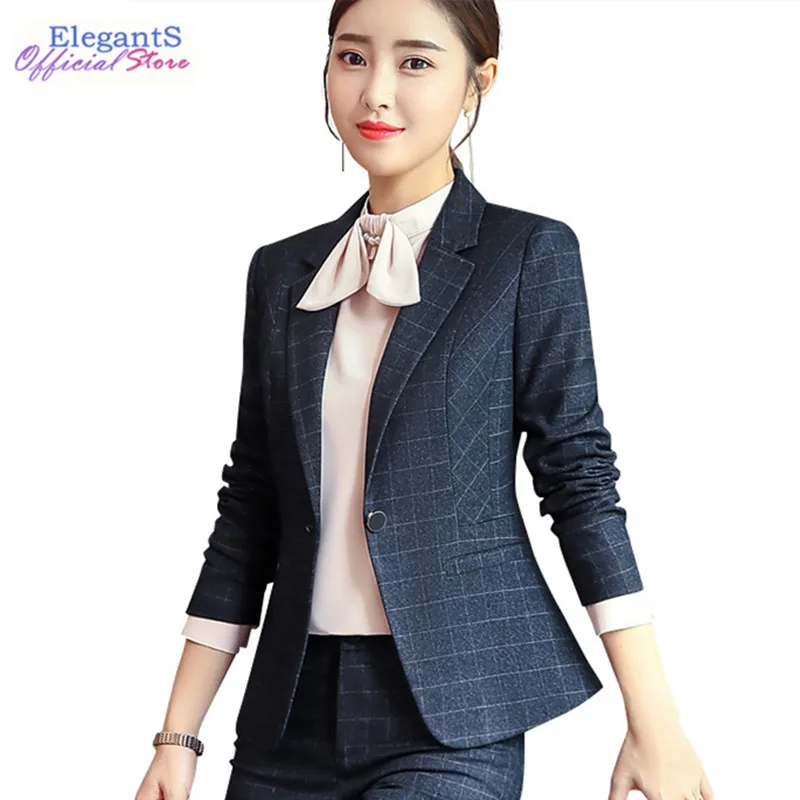 

Anti-wrinkle Comfortable Women Formal Suit Office Lady Work Pants Suits Female 2 Piece Set Blazer Trousers Autumn Winter 2019 XL