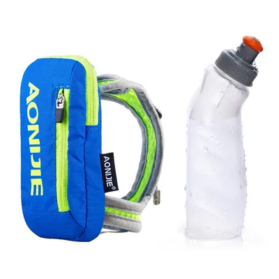 AONIJIE Портативная сумка Гидратация комплект для мобильного телефона Карманный чехол сумка для бега с 250 мл бутылка для воды для велосипеда марафон Пешие прогулки - Цвет: Blue