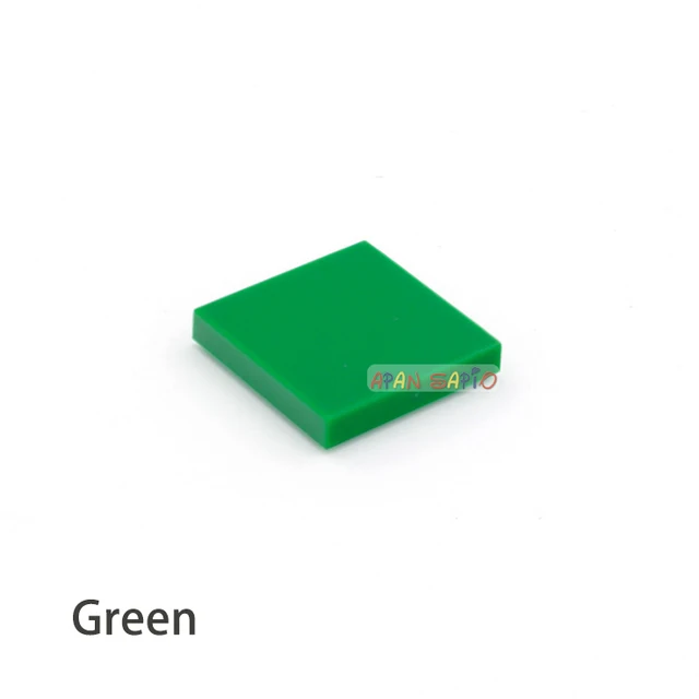 200pcs DIY Building Blocks Figure Bricks Ceramic Tile 2x2 Educational Creative Size Compatible With 3068 Toys for Children Green 200pcs