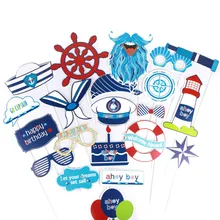 Nautical Photo Booth Props 21pc Baby Boy First Birthday Party Decor Ahoy Boy Baby Shower Nautical Sailor Theme Birthday Party 