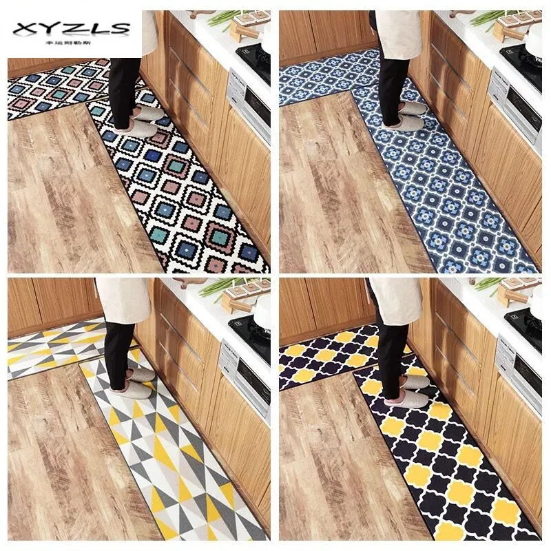XYZLS Anti-slip Kitchen Mat Geometic Bath Carpet Modern Entrance Doormat Tapete Absorbent Living Room Bedroom Floor Mats 1 Piece | Дом и сад