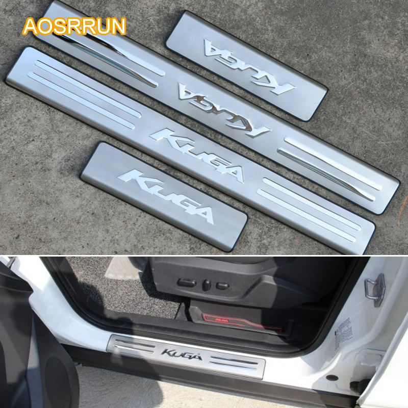 AOSUUUN боковая Накладка на порог из нержавеющей стали для Ford Escape Kuga 2012 2017 2GEN
