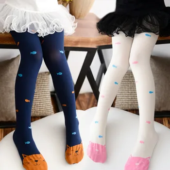 

10pairs/lot Fashion Girls Colorful Cute Cat Cartoon Stocking Children Velvet Soft Stockings tights