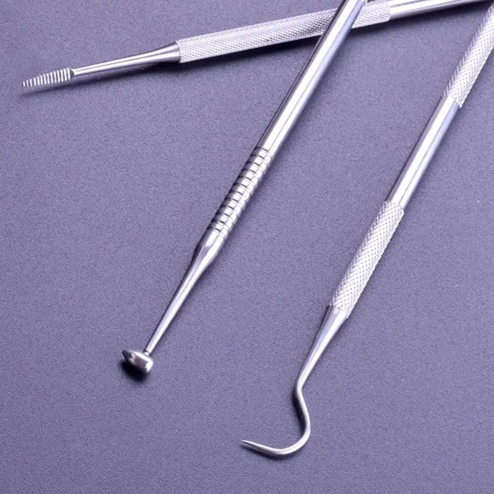 9 pcsDental нержавеющей стали стоматолог стоматологический инструмент бытовой зубного камня зеркало зонд чистки зубов удаления зуба