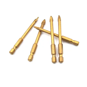 

5pcs/lot 6mm Hex Shank Glass Hole Opener Cutter Drilling Ceramic Tiles Marble Titanium Coated Glass Drill Bit Sets