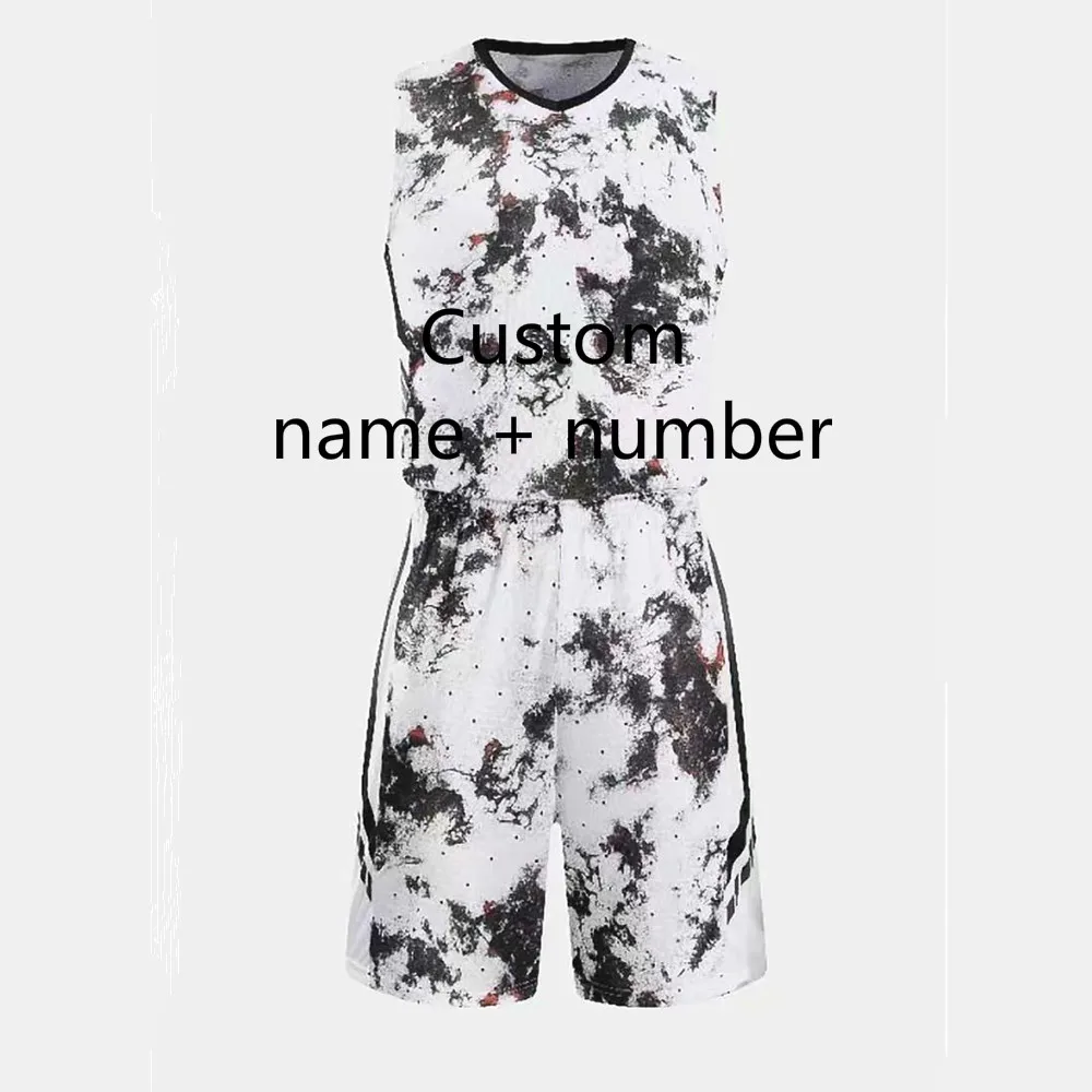 Custom name number Баскетбольный трикотаж с камуфляжным принтом, объемные рисунки, Колледж костюмы дышащие детские Для мужчин Женский Баскетбол форменная одежда по индивидуальному заказу - Цвет: Custom name number