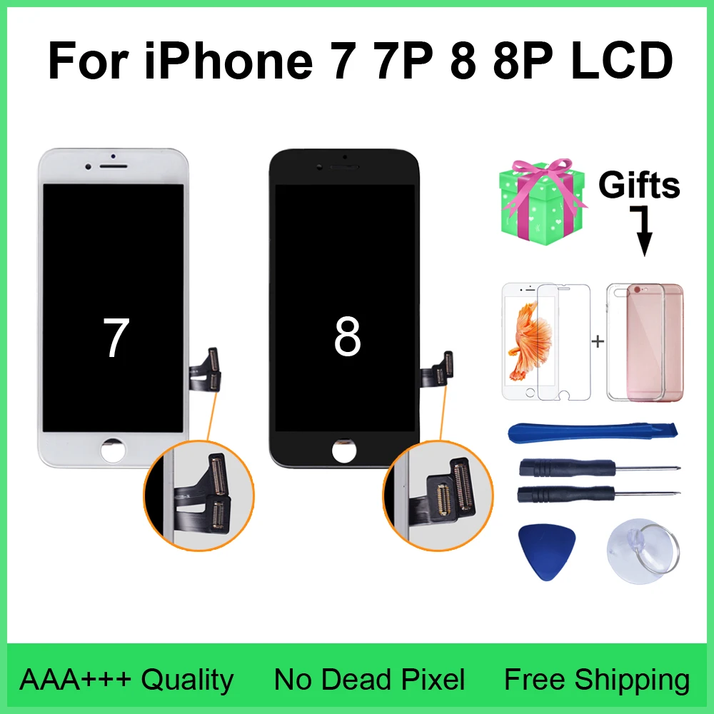 AAA + для iPhone 7 8 LCD с 3D сенсорным экраном Замена Plus дисплей 100% без битых