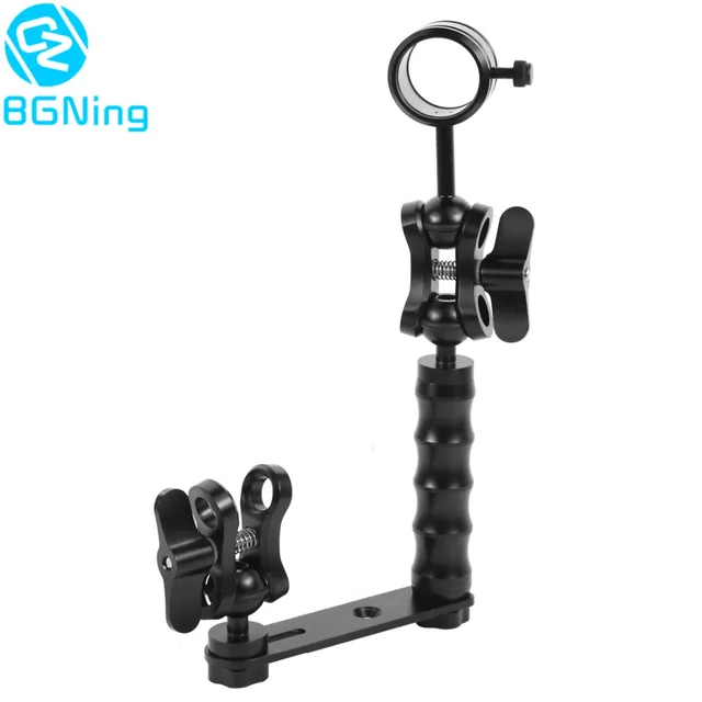 US $14.24 Diving Light Arm Handle Grip Ball Head Adapter Butterfly Clip Mount Bracket Frame Kit Underwater Sp