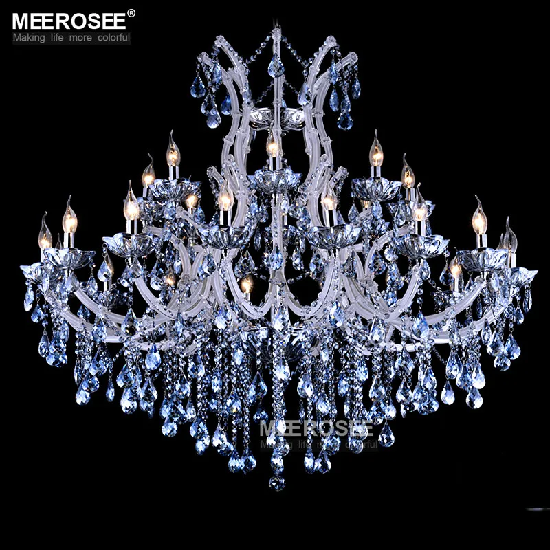 24 Lights Massive White Chandeliers Crystal Clear Vintage chrystal chandelier Hotel Lighting Pendelleuchte lamp for Home decor