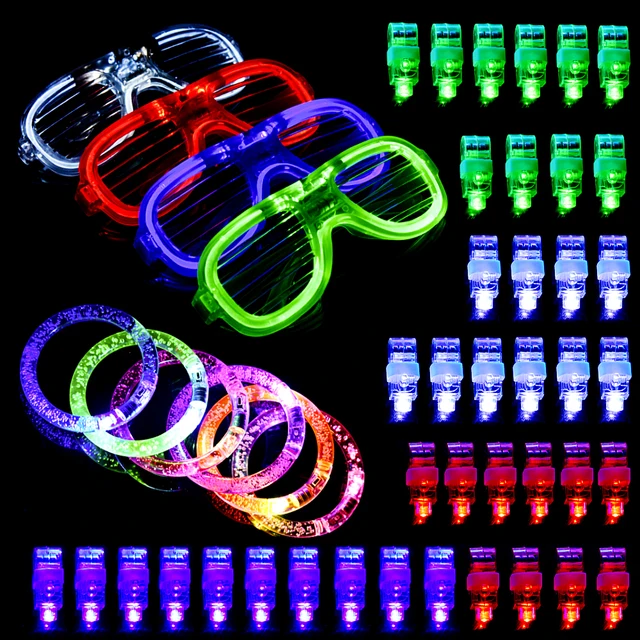 50pcs Light Up Led Glow Party Favor Supply Finger Lights Flashing 50pcs Light Up Led Glow Party Favor Supply Finger Lights Flashing Gles Neon Bracelets