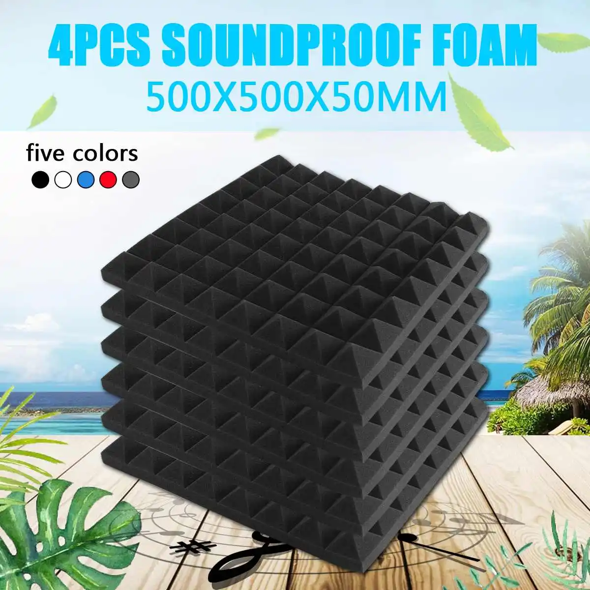 4 шт. 500X500X50mm Звукоизоляционная пена акустическая для обработки звука студия
