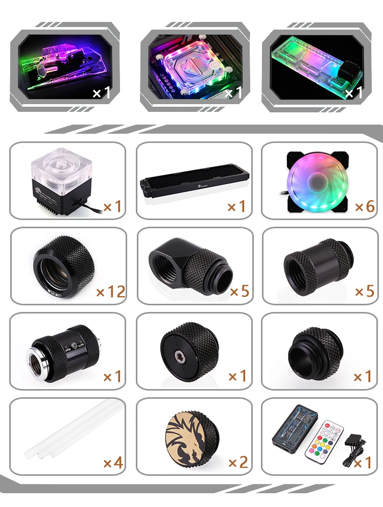  BYKSKI Acrylic Board Water Channel Solution use for Cooler Master C700P Computer Case for CPU and G