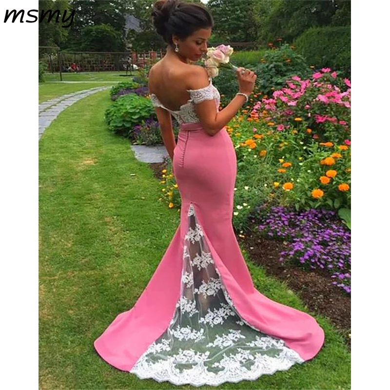Elegant Lace Sweetheart Mermaid Corset Prom Dresses Long Evening Gowns 139
