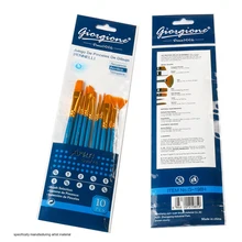 10 шт., набор кистей для рисования маслом, гуашь, акварель, крючок, линия, нейлоновые волосы, длинный стержень, круглая головка, заостренная плоская головка, принадлежности для рисования