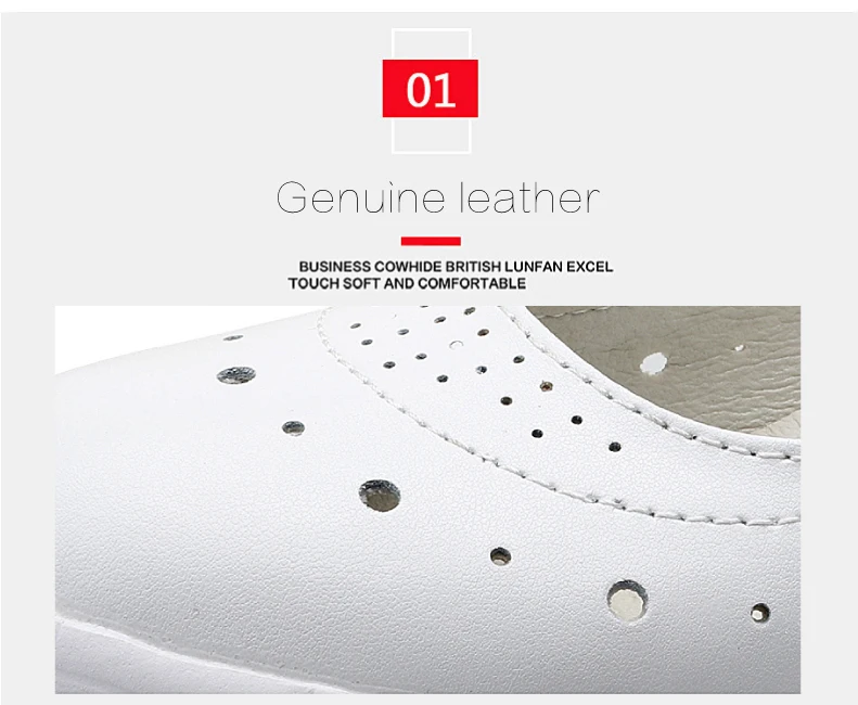 2019 Summer Genuine Leather Women Flats Shoes Non-slip Woman Ballet Flats Nurse White Ladies Shoes (3)