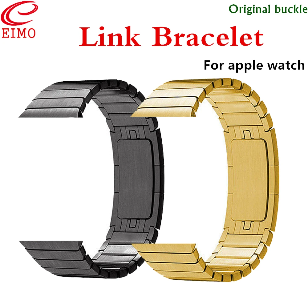 Prix EIMO De Luxe Sangle pour Apple Montre 4 3 iwatch bande 42mm 44mm 38mm 40mm En Acier Inoxydable lien Bracelet Poignet Bracelet Série 4 3 2