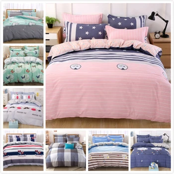 

Pink Stripe Duvet Cover 3/4 pcs Bedding Set Kids Girls Bed Linen Single Full Queen King Size Quilt Comforter Pillow Case 180x220