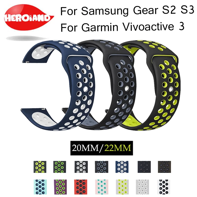 

Rubber Strap for Samsung Gear S3 S2 sport Frontier Classic Silicone Watch Band xiaomi huami amazfit bip pace lite belt 22mm 20mm