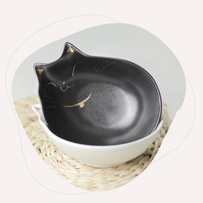 Керамическая миска для кошачьего корма @ HE кормушки домашних животных в форме