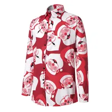 Feitong Мужская рубашка с забавным принтом в рождественском стиле, мужские зимние рубашки с милым принтом снежинок Санты, конфет, мужские повседневные Мягкие Рубашки# g40