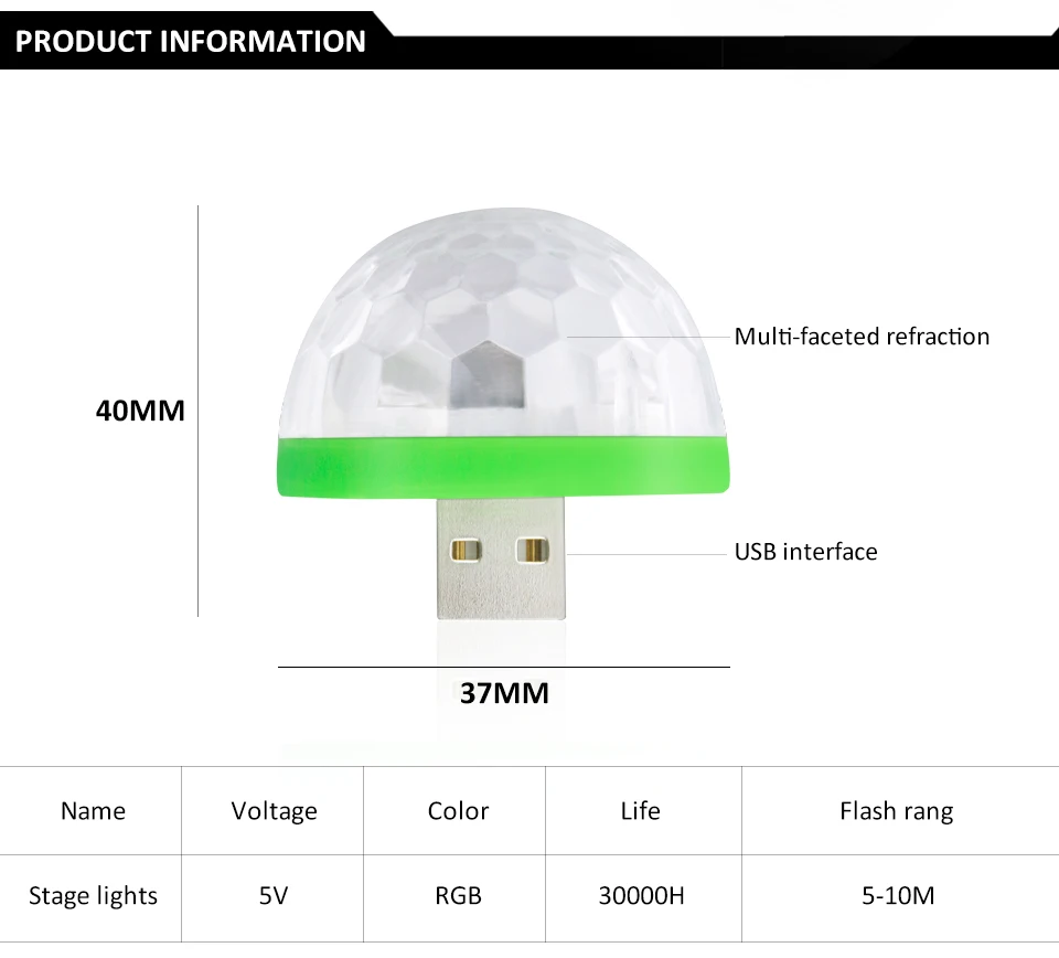 Foxcncar светодиодный H4 Автомобильный USB атмосферный свет DJ RGB Мини Красочный музыкальный звук лампа USB-C телефон ампулы праздничная атмосфера динамическая