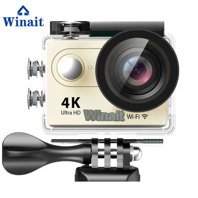 Winait Ultra HD 4k Водонепроницаемая экшн-камера, full hd 1080p 60 fps с 2," TFT дисплеем, Спортивная камера - Цвет: Золотой