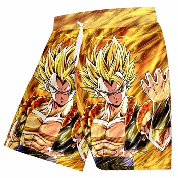 

OGKB New Arrival Men's Beach Shorts Funny Print Dragon Ball Figure 3D Board Bermuda Shorts Man Fitness Elastic Waist Trousers