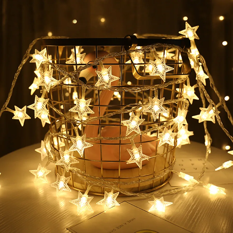 Thrisdar 5M 10M 20M 30M Five pointed Star LED String Fairy Lights Outdoor Christmas Fairy String Light for wedding Party Holiday Thrisdar 5M 10M 20M 30M Five pointed Star LED String Fairy Lights Outdoor Christmas Fairy String Light for wedding Party Holiday