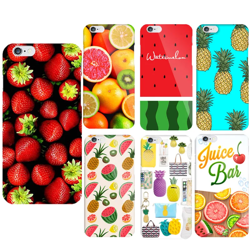 

New Summer Tropical Fruit Case For capinhas iphone 7 8 Plus 6 6S 5 5S SE Hard Cover Strawberry Watermelon Pineapple Accessories