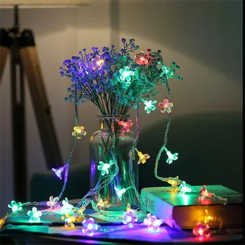 

4m 20led Cherry Multicolor LED Garlands String Lights Easter Holiday Light Wedding Decoration Lighting EU US Flor Cereza Luces