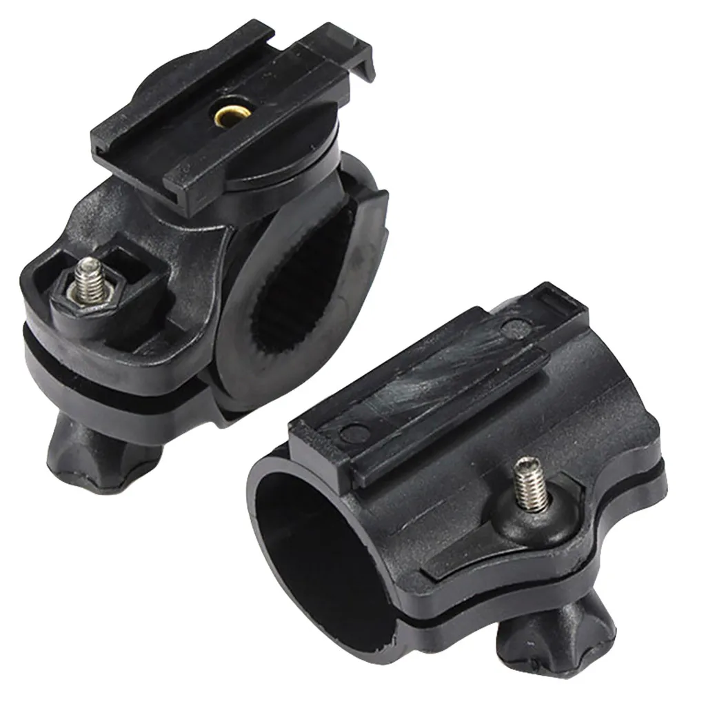 Best 2Pcs  Bicycle Front Light Bracket Flashlight Holder 360Rotation With antiskid rubber gask#p4 4