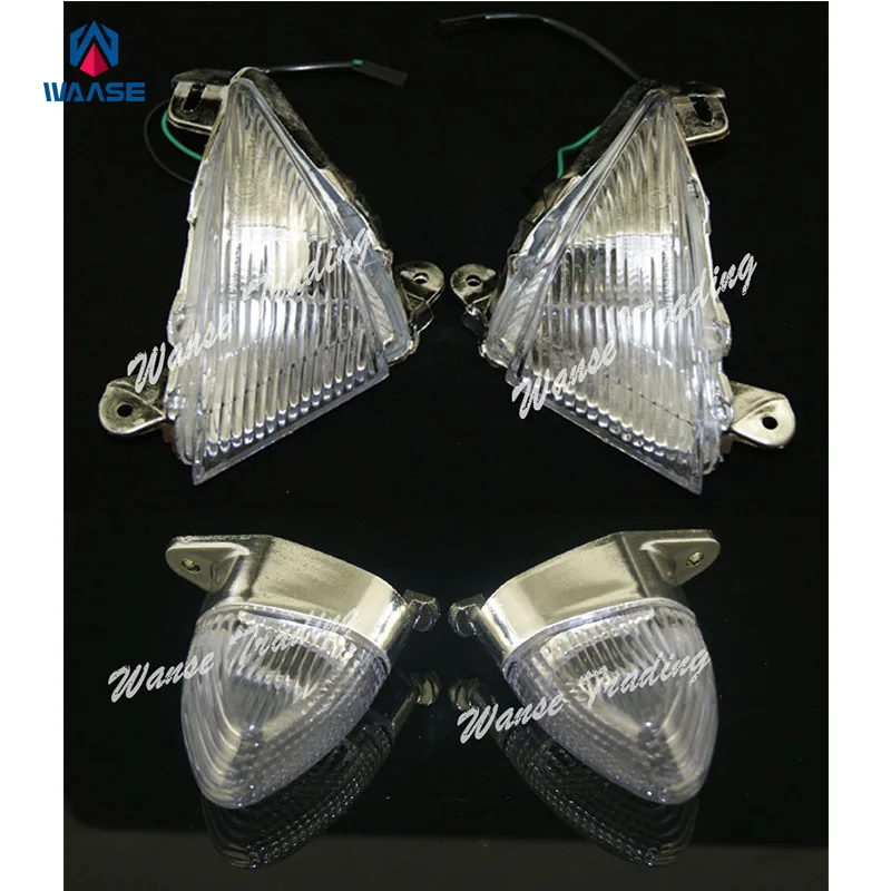 

waase Motorcycle Front Rear Turn Signals Blinker Indicator Lens Clear For 2005-2006 KAWASAKI Ninja ZX 6R 6RR ZX636 ZX6R ZX6RR