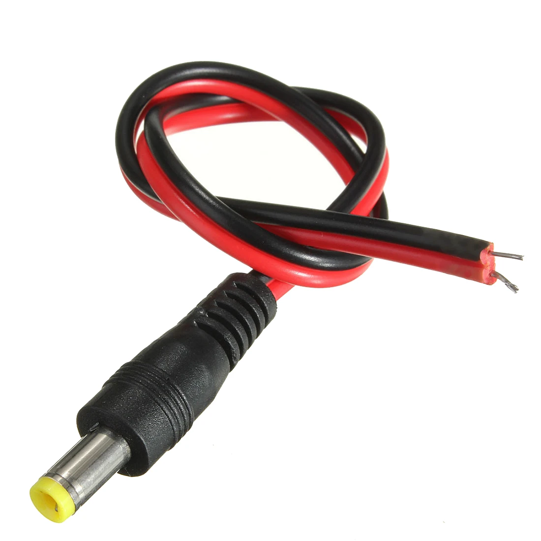 

DC Connector Cable Power Supply Adapter Plug Male Jack 2.1x5.5mm for CCTV Camera Black+red