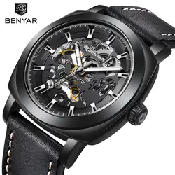 BENYAR часы для мужчин Роскошные Лидирующий бренд механические мода мужские деловые часы автоматический сталь наручные светящиеся
