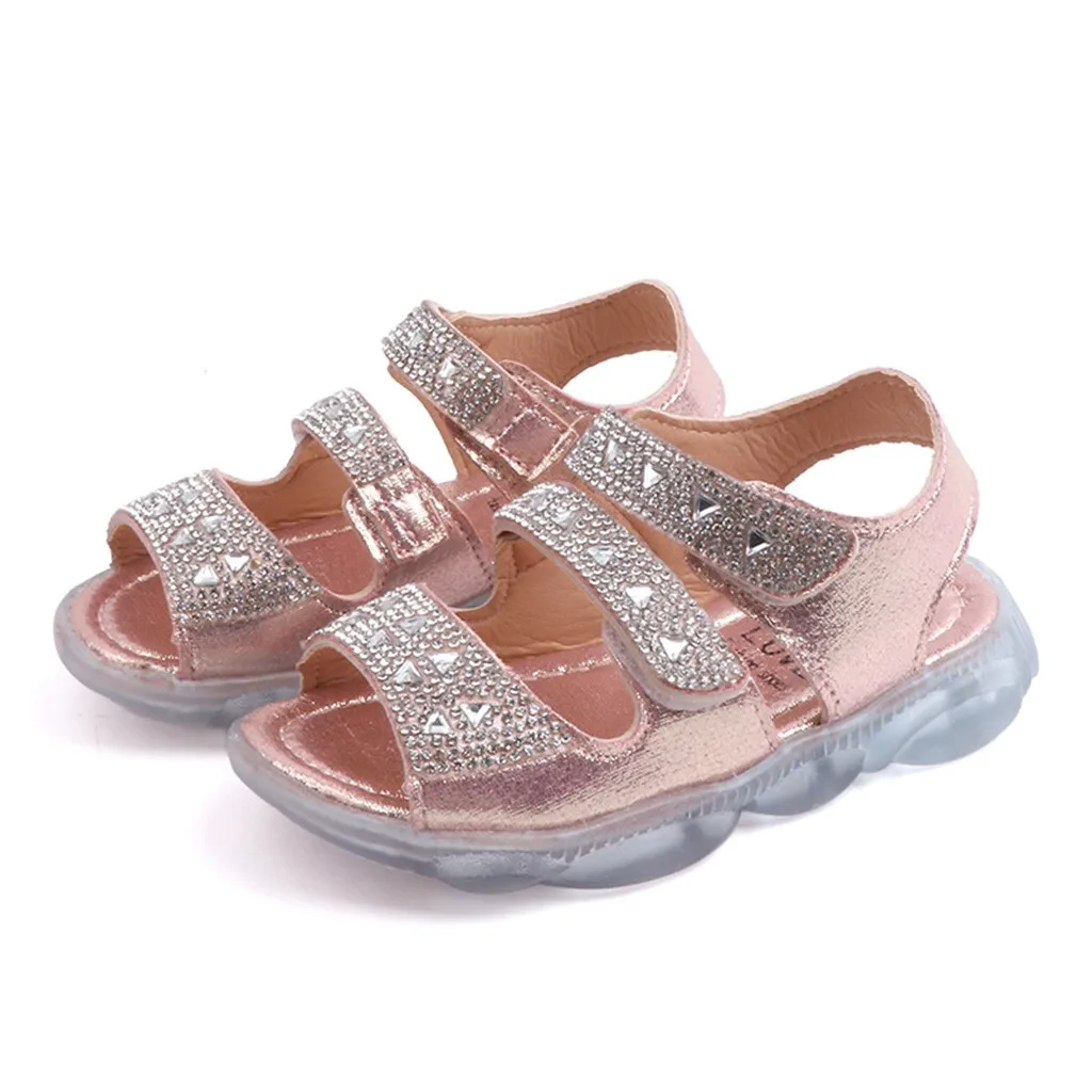 

ARLONEET Children Baby Girls Crystal Led Light Luminous Run Sport Sandals Shoes girls shoes summer 2019 kids baby girls sandals