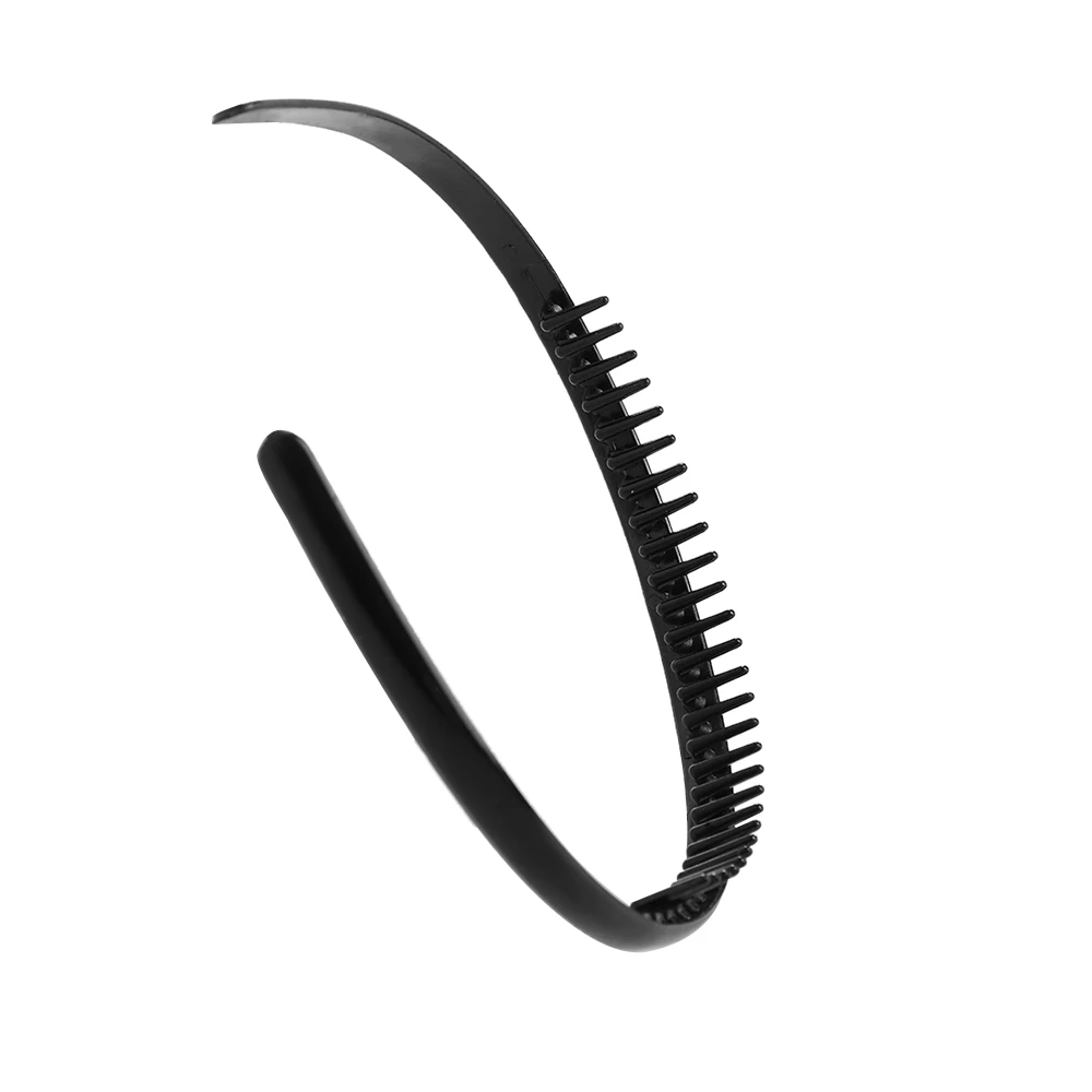 Männer Frauen Schwarz Metall Sport Stirnband Haarband Welle Alice Stil